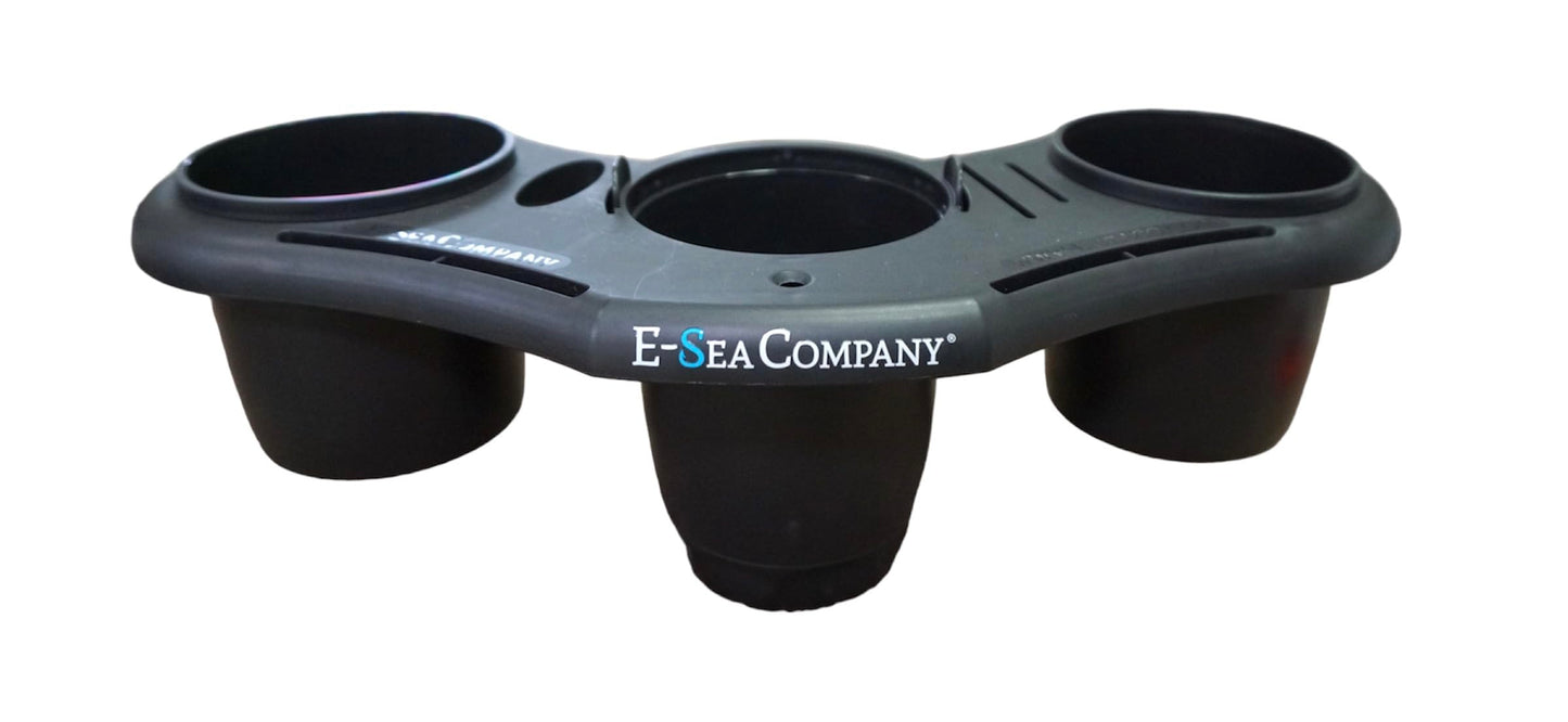 E-Sea Company: E-Sea Caddy Pro- (Black). Multi Cup Suction Mounted Drink Holder w/Knife, Pliers, Hook and Sunglass Storage. Perfect for Boats, Paddle Boards, Kayaks, Camping and More!
