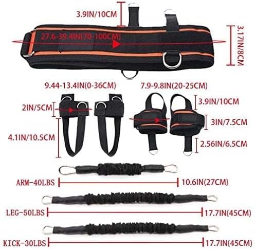 Exercise Boxing Resistance Bands Leg Strength Training Home Workout Equipment Bounce, Explosive Power Training for MMA, Bounce,etc Indoor and Outdoor Fitness Training, Set of 12