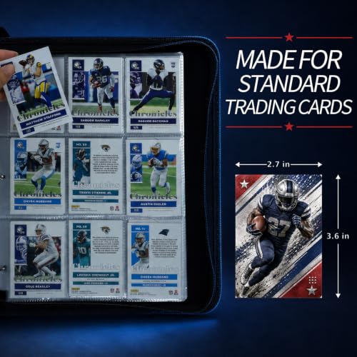 Football Card Binder 1080 Card Capacity 9-Pocket Pages - Football A