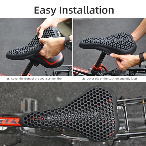 MZYRH Bike Seat Cushion,Gel Padded Bike Seat Cover for Men & Women,Soft Bike Saddle Cover Compatible with Mountain Road Cycling Bike, Outdoor & Indoor