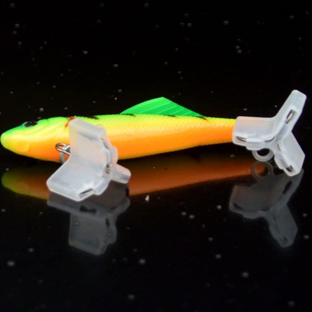 100 Pcs Transparent Fishing Hook Bonnets Fishing Treble Hook Protector Safety Cover Fishing Hook Safety Cap Protector
