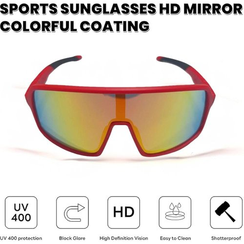 SWISHKID Youth Baseball Sunglasses β UV400 Protection for Boys & Girls β Lightweight, Impact-Resistant Sports Eyewear for Baseball, Softball & Outdoor Activities (Red Frame Blue Lens)