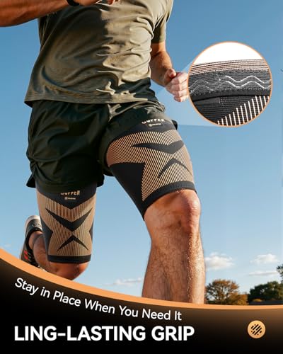 Copper-Infused Thigh Compression Sleeves - Black, Medical-Grade Support, 1 Pair
