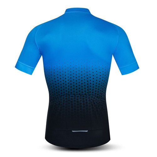 Mens Cycling Jersey Short Sleeve, Mountain Bike Shirt Youth Bicycle Clothes for Biking Biker Road Cyclist Blue Black Dot XXL