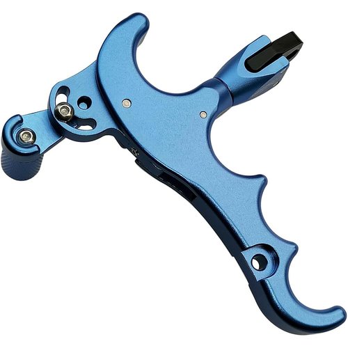 Sososhoot Archery 4 Finger Bow Release Aids Bow Release Thumb Trigger Grip Caliper Aids for Compound Bow (Blue)
