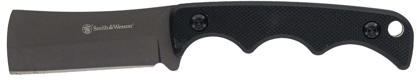 Smith & Wesson H.R.T Cleaver Neck Knife 5.5 in Overall Length with 2 in Blade Length and Breakaway Lanyard,Black