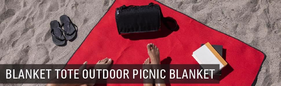 PICNIC TIME Coca-Cola Emoji Blanket Tote Outdoor Picnic Blanket, Beach Blanket, Camping Blanket, (Red & White Gingham Pattern with Gray Flap)