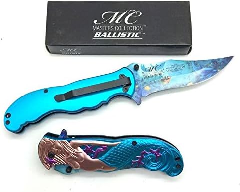 1 X Master Collection Mc-a013lb 5" Closed Mermaid Folder Assisted Open Pocket Hunting Tactical Outdoor Knife
