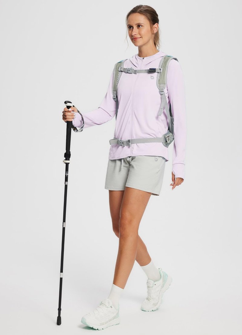 baleaf Women's UPF 50+ Sun Protection Jacket Lightweight UV Long Sleeve Hoodie for Hiking Outdoor Travel Fishing Pastel Purple M