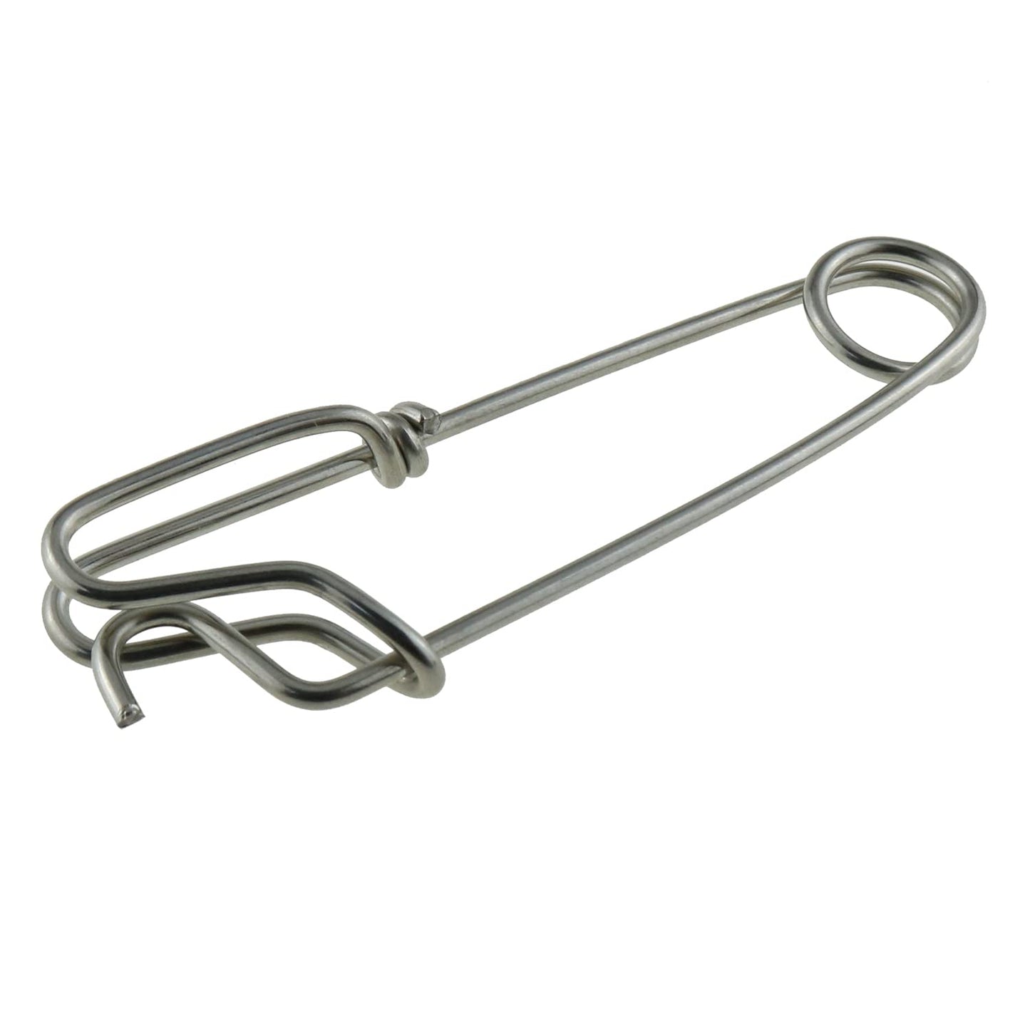 LUORNG 10pcs Longline Snap Clips 8x2cm Stainless Steel Tuna Clips for Floats Tuna Fishing Line Fishing, Closed Eye Pin