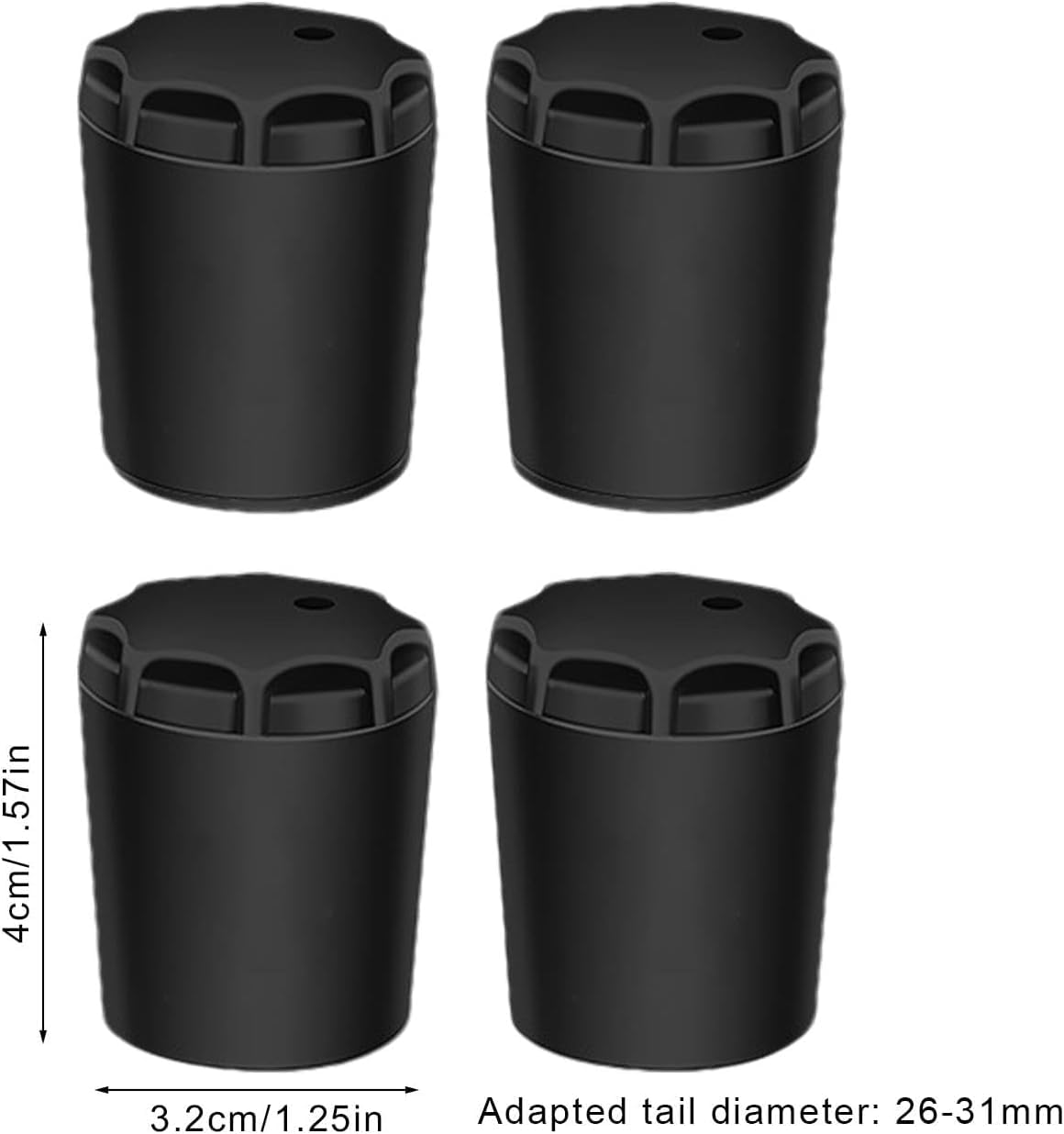 4Pcs Black Fishing Rod Butt Cushion - Fishing Rod End Caps | Fishing Rod Seat Cushions | Silicone Fishing Rod Protector | Fishing Seat Protector Gimbal End Cap for Fishing Rods and Accessories