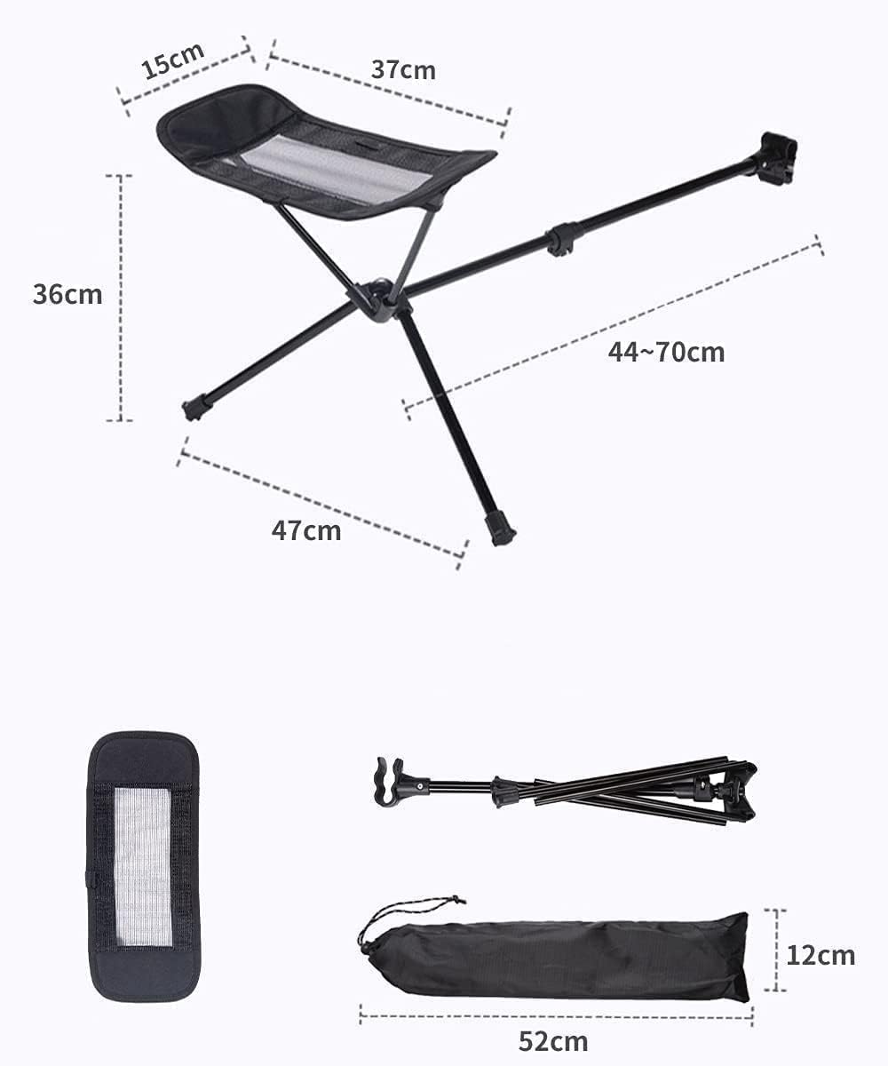 Universal Folding Camping Chair Foot Rest Ottoman Portable Recliner Lazy Retractable Footstool Leg Rest Chair for Hiking Fishing Beach (Gray)