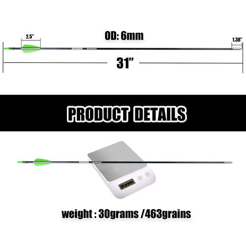 BOWSOUL 31“ Archery Arrows Training Practice Target Arrows for Kids Youth or Beginners Streamlined Points Durable Shaft on Recurve Bows Youth Bow and Longbows(Pack of 12)