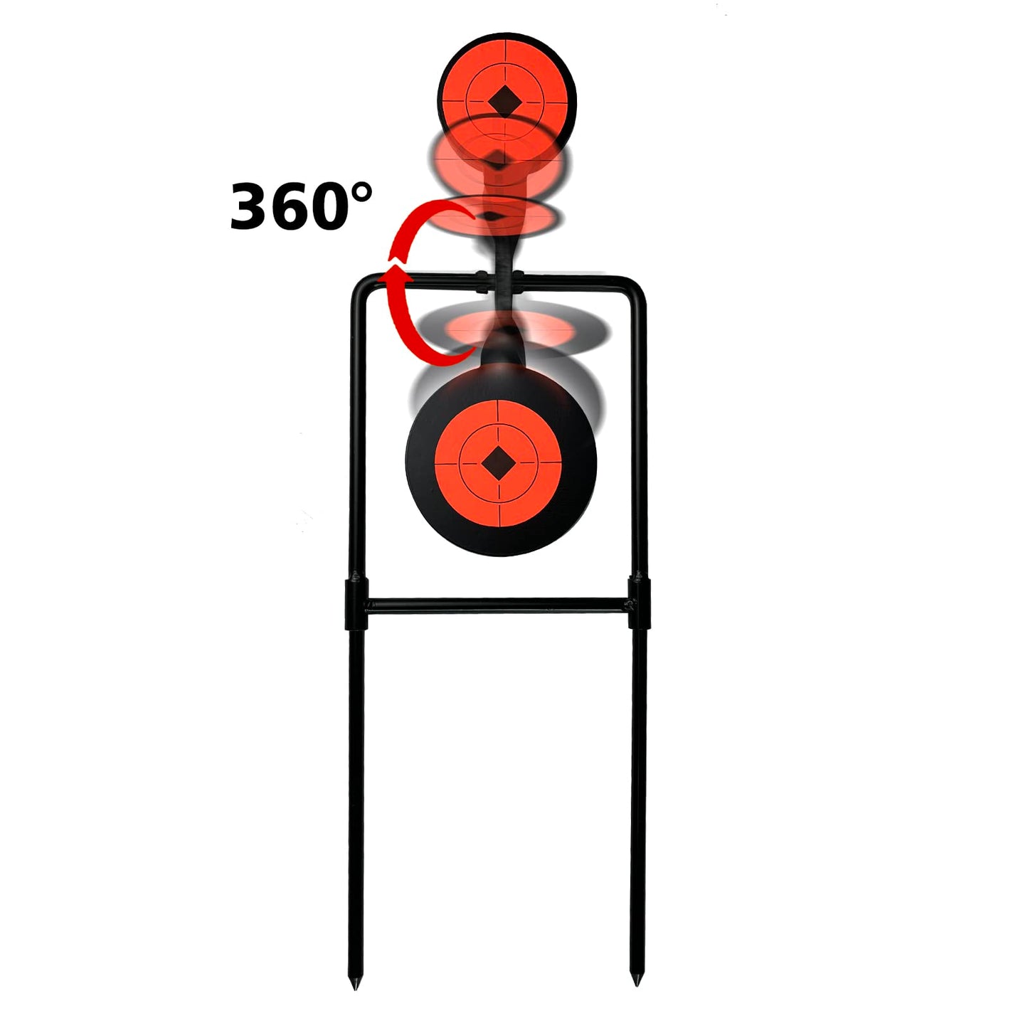 Atflbox 2X High Caliber Spinner Auto Reset Steel Target for Centerfire Handguns Up to .44 Magnum Outdoor Target Shooting