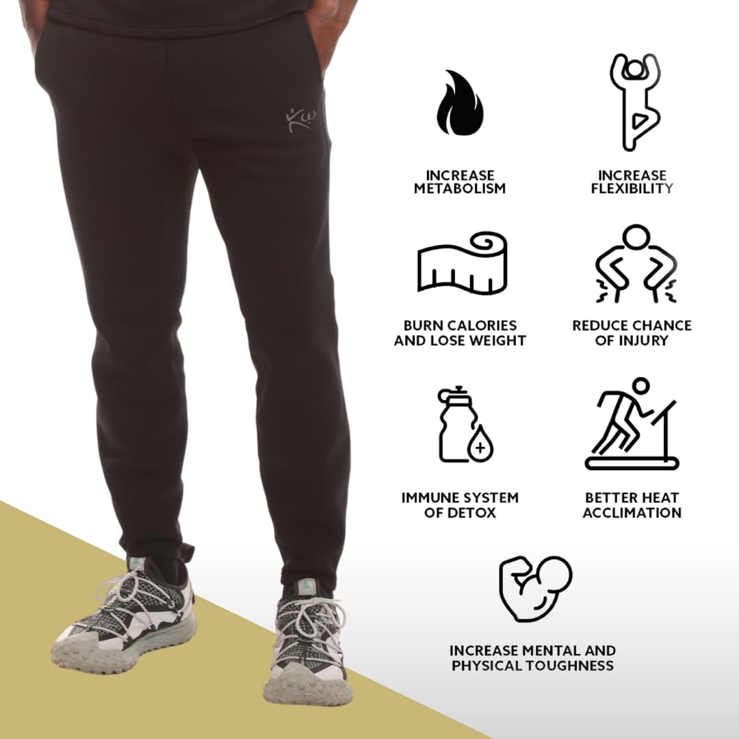Kutting Weight - Sauna Joggers V4 - SweatTech Neoprene Sauna Pants - for Exercise, Workout, Heat Training & Weight Loss - Breathable & Flexible - Maximize Workouts - S - Black