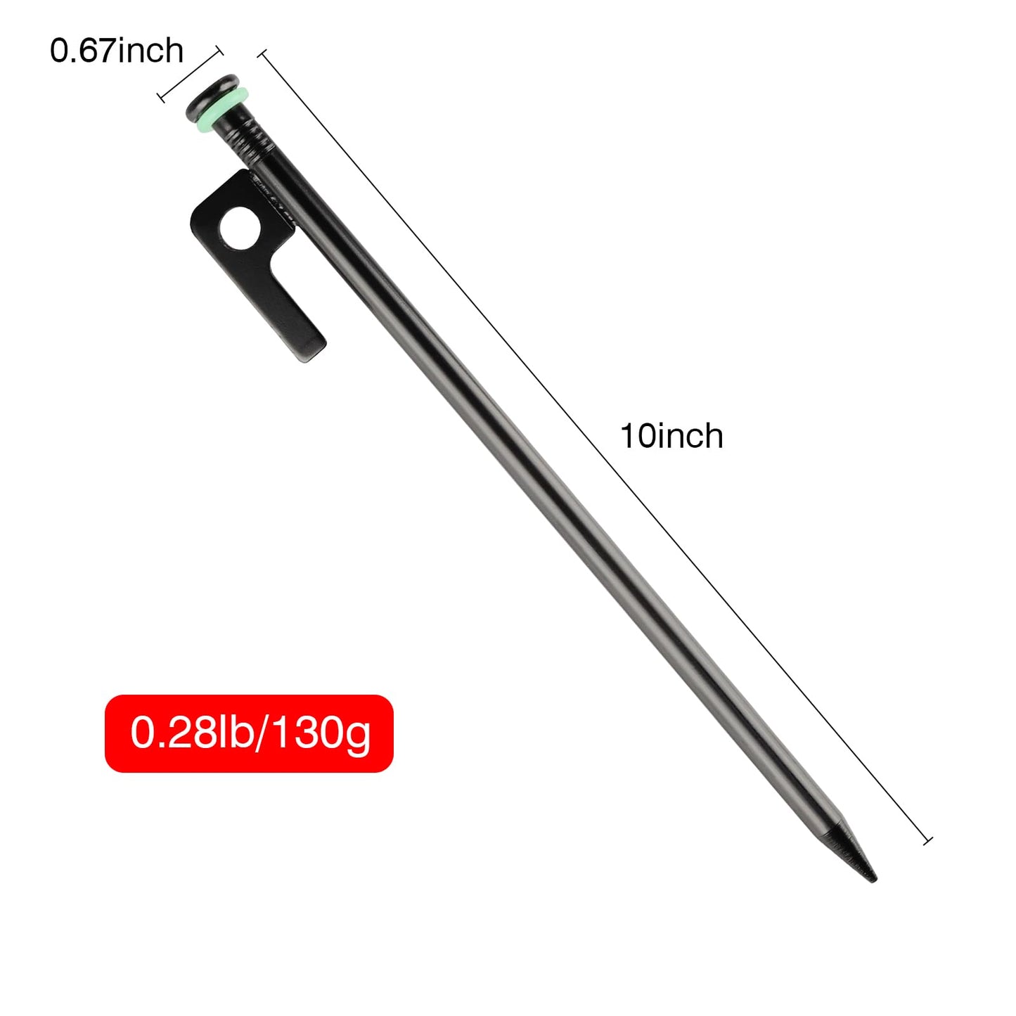 Tent Stakes Heavy Duty & Hammer Set,with 12in Tent Stake Remover +10 in Steel Tent Pegs+Storage Bag +Fluorescent Rubber Circle for Camping Used on Rocks, Grassland,Canopies (10"- 4pack & 12" Hammer)