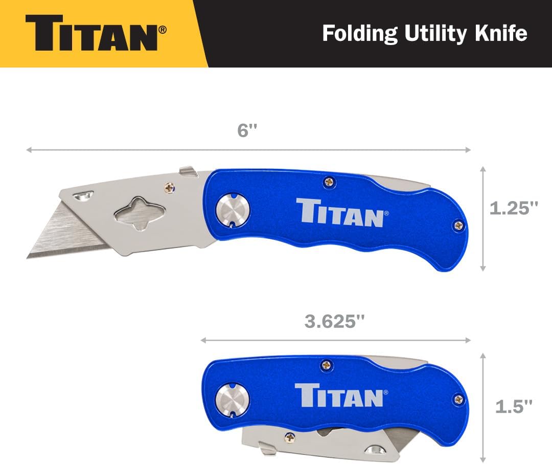 Titan 11020 Folding Pocket Utility Knife (Twin Pack - Red/Blue)