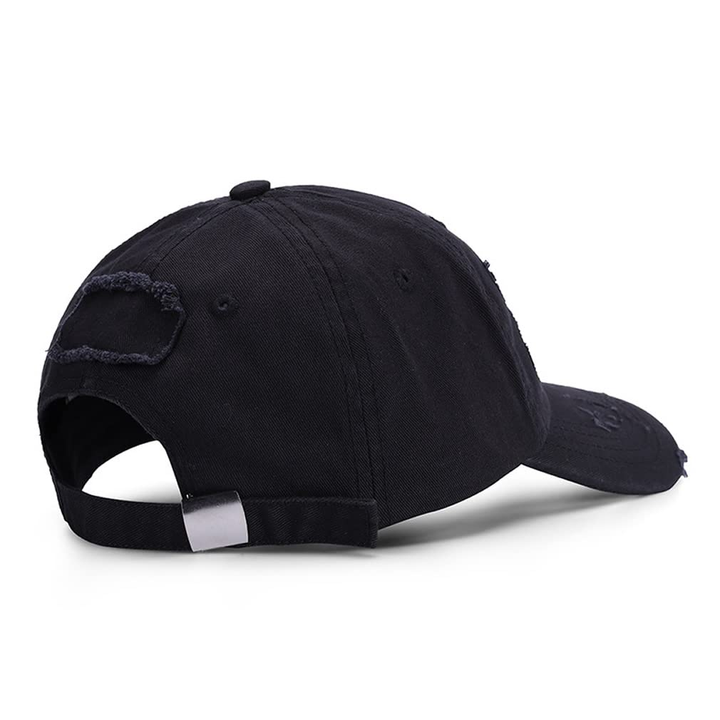 Quanhaigou 2 Pack Unisex Baseball Cap,Dad Golf Hats,Adjustable Polo Hat for Men Women (Black + Black)