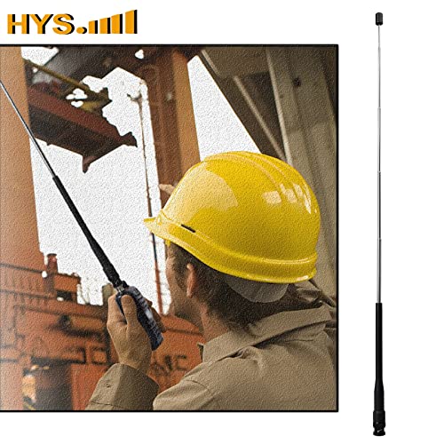 Telescopic Dual-Band VHF UHF Antenna for Handheld Two-Way Radios - 6.1Inch-19.8Inch Retractable