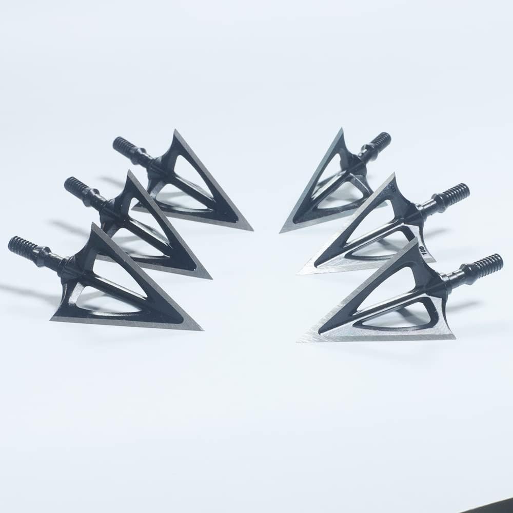 JIANZD Archery Broadheads 100 Grain Fixed Blades Screw-in Arrowheads for Crossbow Recurve Bow and Compound Bow