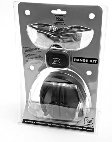 Official GLOCK Range Kit Earmuff Hearing Protectors & Protective Glasses & Earplugs w/ Case