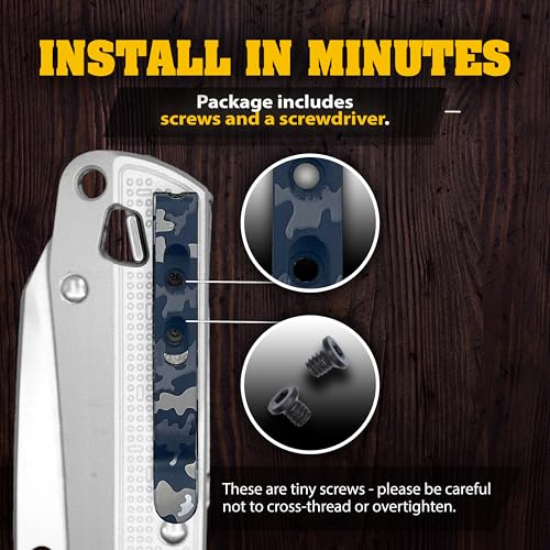 Donk! Pocket Clip for all Leatherman Free Series Multitools | P2, P4, T2, T4, K2, K4 | Titanium TC4 - Black | Titanium Screws | 5 Custom Designs - Camo Dark