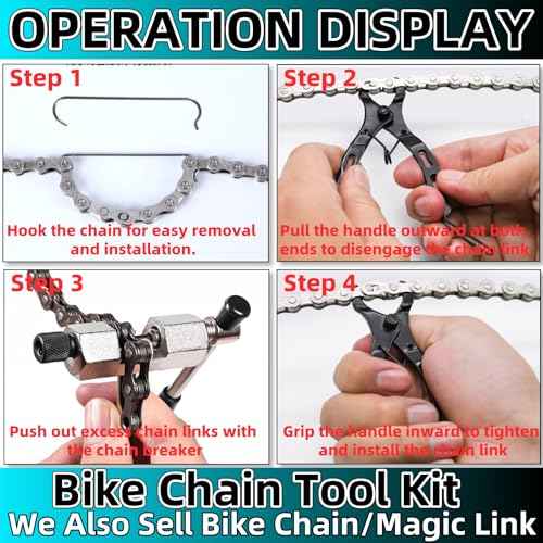 Bike Chain Tool 3 Pcs, Bicycle Link Plier + Chain Drift Tool + Chain Hook Chains Breaker Bikes Chain Removal Tools
