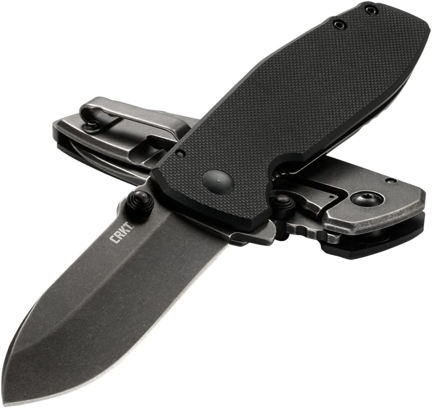 CRKT Squid Everyday Carry EDC Pocket Folding Knife with Frame Lock: Stainless Steel Plain Edge Blade, Stainless Steel Handle, Pocket Clip, 2490KS