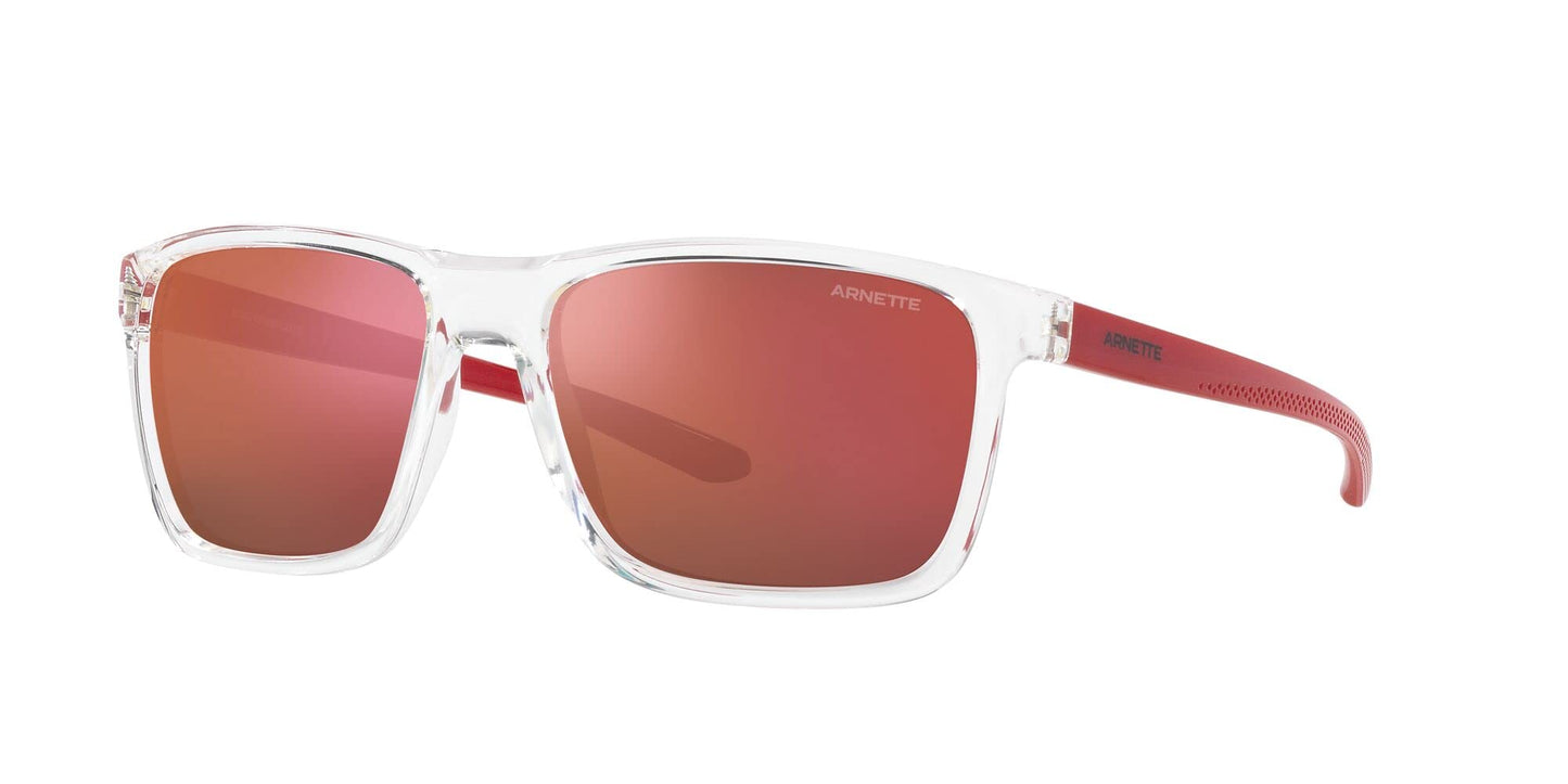 ARNETTE Man Sunglasses Crystal Frame, Grey Mirror Orange/Yellow Lenses, 59MM