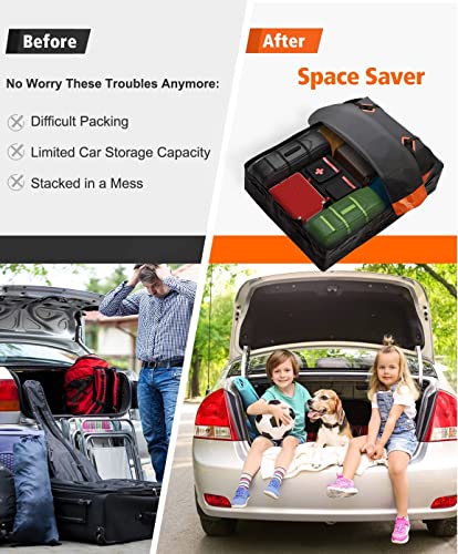 FIVKLEMNZ 21 Cubic Feet Waterproof Soft Roof Cargo Bag for Cars, SUVs, Trucks