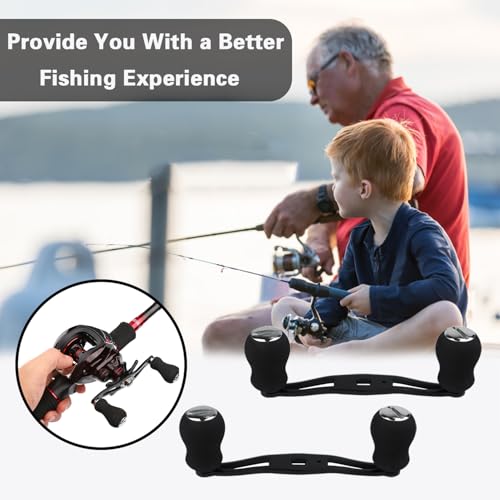 2-Pack Fishing Reel Handle Replacement Kit with EVA Grips for Baitcaster