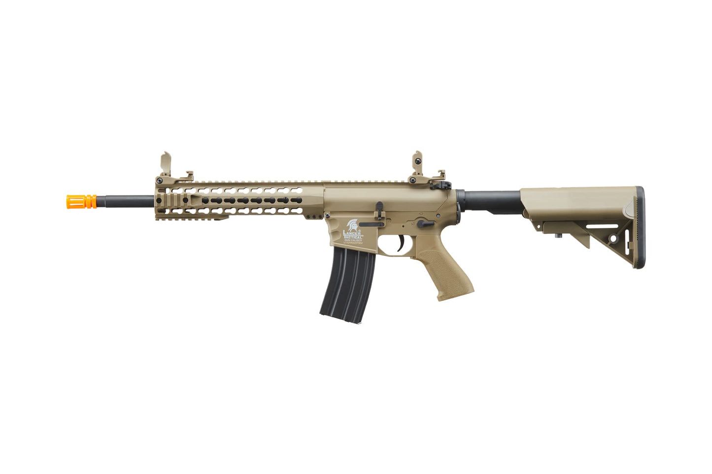 Lancer Tactical Gen 2 M4 Evo Nylon Polymer AEG Rifle with Mid Magazine- Battery, Charger, 1000 Rounds 0.20g BBS Included (Tan)