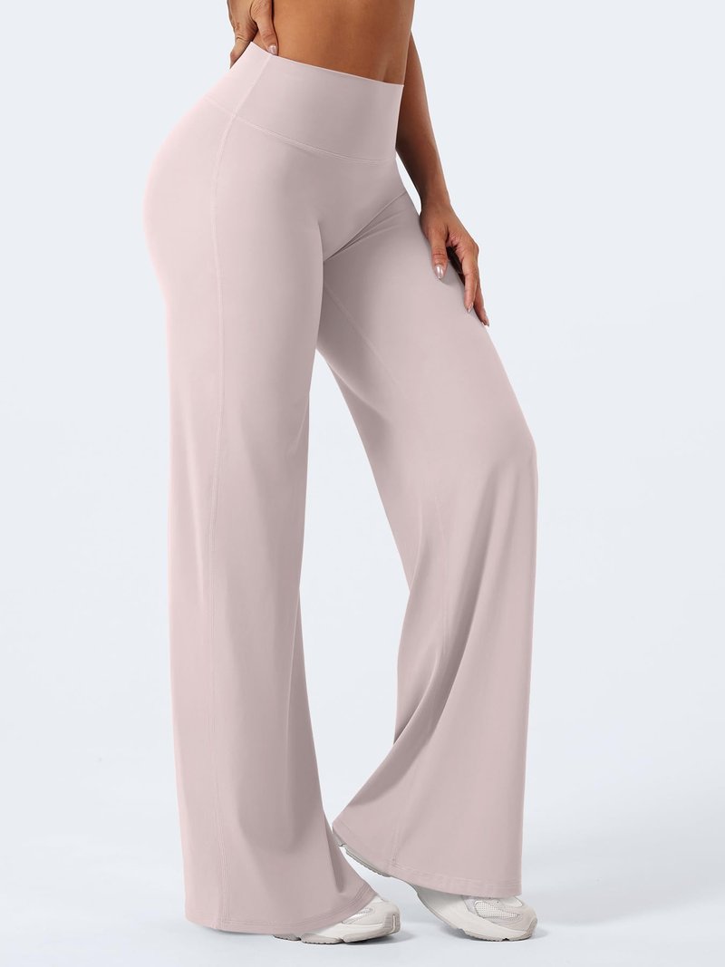 YEOREO Workout Leggings Womens No Front Seam Straight Leggings 33" High Waist Buttery Eddiy Gym Yoga Pants Dusty Pink S