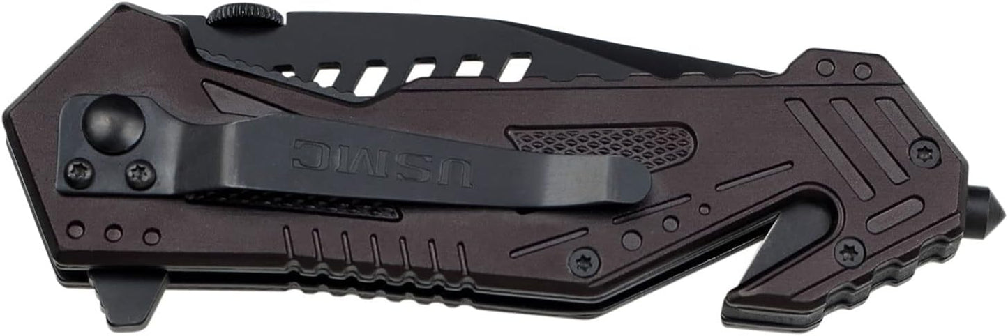 U.S. Marines by MTech USA M-A1033 Series Spring Assist Folding Knife, 4.75-Inch Closed