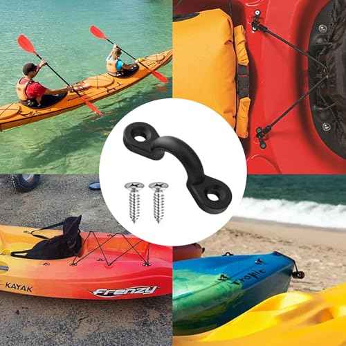 CoguZed 10Pcs Kayak Rigging Kit - Nylon Bungee Deck Loops with Eye Hooks, U Hooks, Boat & Kayak Deck Tie Down Kit