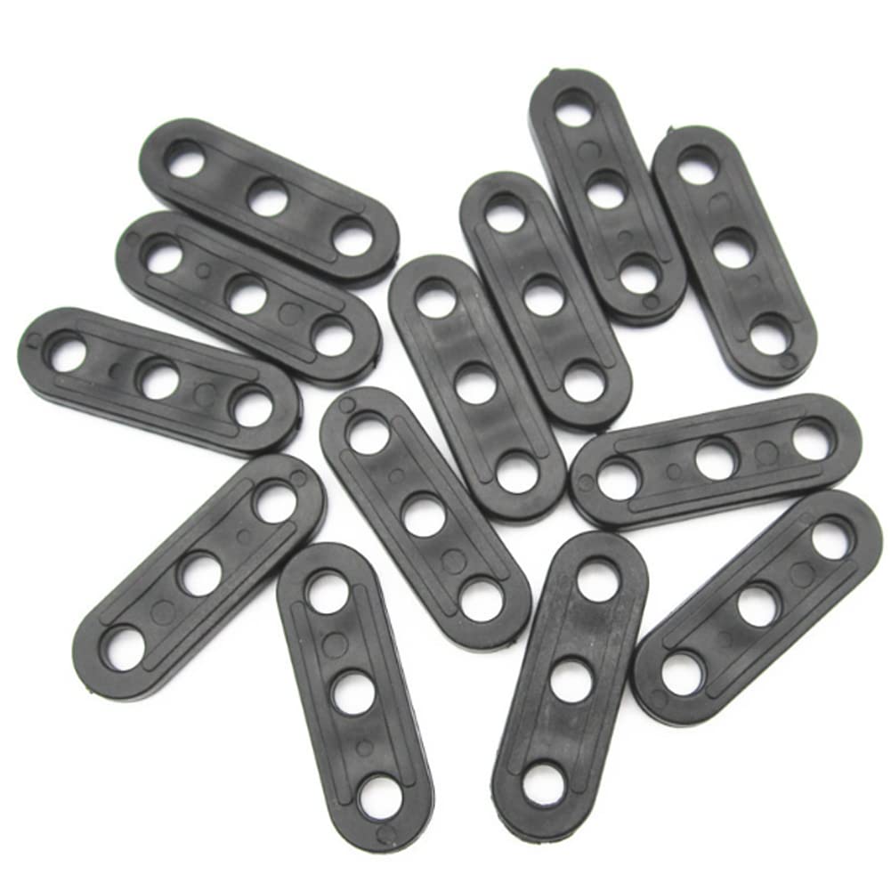 2Pack(20PCS) Black Plastic Cord Tensioners Rope Adjuster with 3 Holes Tent Wind Rope Buckle Fastener for Outdoor Tent Camping Hiking Accessories