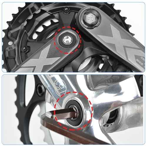 Bike Hex Crank Arm Fixing Bolts, Crank Arm Bolt 8mm, Bike Crank Bolts, Bicycle Crank Screw, Bike Crankset Bolt, Bicycle Bottom Bracket Axle Bolts for Bicycle Square Hole M8