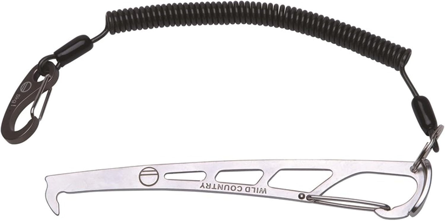 Pro Key with Leash - Lightweight Rock Climbing Nut Tool - Silver - One Size