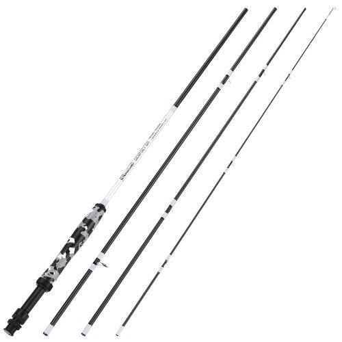Sougayilang Fly Fishing Rod, Lightweight Ultra-Portable 4 Pieces 5/6wt Graphite 9' Fly Rod for Complete Starter with SuperPolymer Handle-Black