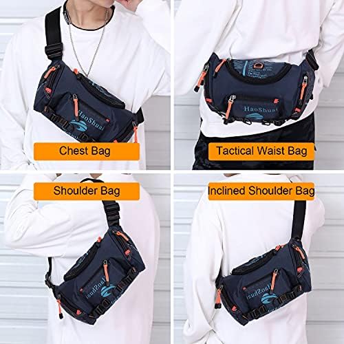 Waterproof Fanny Pack Crossbody Outdoor Waist Bag Pouch With Adjustable Strap Travel Hip Bag For Men Mountaineering,Hiking,Traveling, Camping, Cycling,Running (indigo)