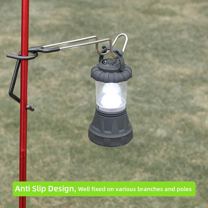 Kuyafenni Outdoor Camping Lantern Hook for Tent lamp Hanger, Bird feeders, Garden Lights, Heavy Duty Outdoor Light Hook - Sturdy and Non Slip Pole Hooks for Yard lightings, Decor, 2 PCS