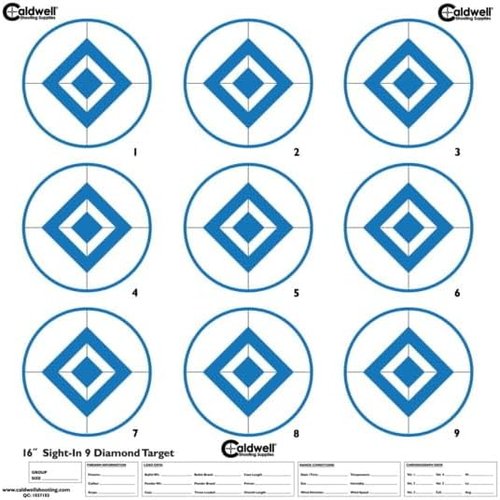 Caldwell High Contrast Sight In Targets with Triangle Shapes, Grid Backing and Hi Vis Color for Outdoor, Range, Shooting and Hunting, 10 Pack