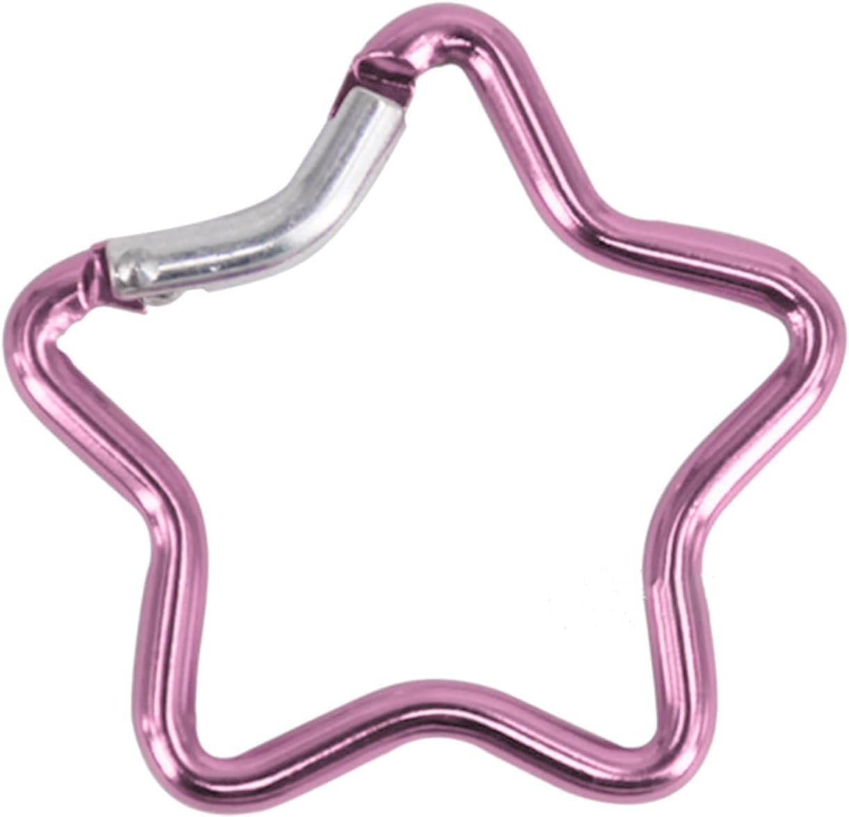 2Pcs Light Pink Carabiner Clip, Star Shaped Climbing Buckle, Aluminum Alloy Heavy Duty Keyring Hook for Camping Fishing Hiking Traveling Accessory and Keychain Carabiners, Car Keychain