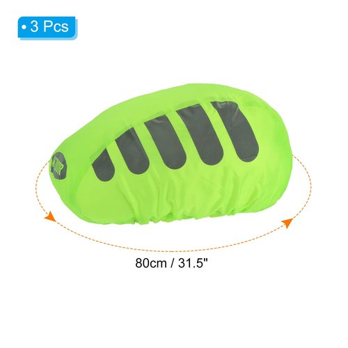 PATIKIL Cycling Bicycle Helmet Cover, 3 Pack Motorcycle Helmet Rain Covers Ride Gear Helmet Cover with Reflective Strip for Road Cycling, Green