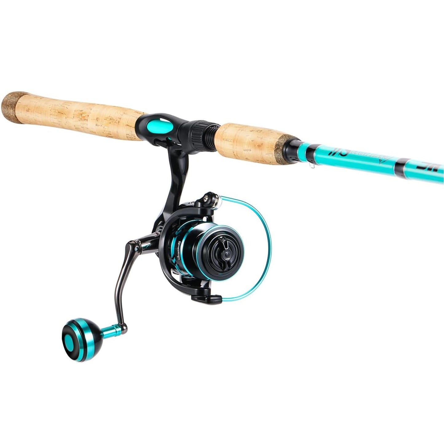 Sougayilang 7’ Fishing Rod and Reel Spinning Combo, 2 Piece Fishing Rod, Size 4000 Reel, Right/Left Handle Position, Suitable for Inshore Fishing- Blue