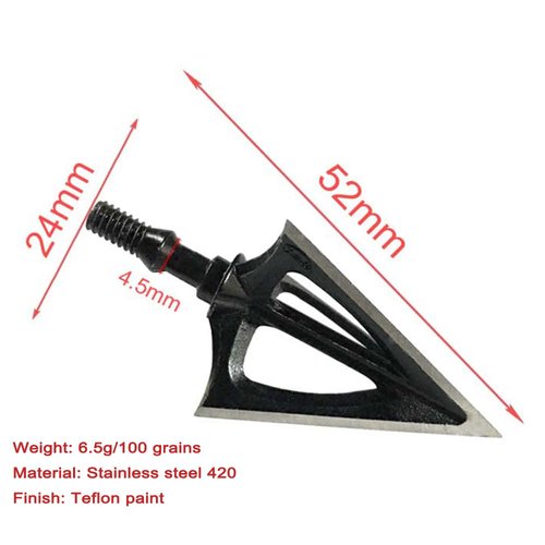 JIANZD Archery Broadheads 100 Grain Fixed Blades Screw-in Arrowheads for Crossbow Recurve Bow and Compound Bow