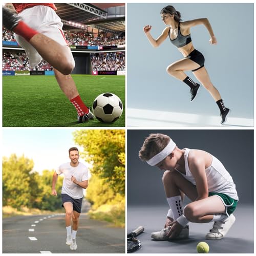 2/4/6 Pairs Men's Soccer Socks Grip Pads Non Slip Football Baseball Soccer Socks for Men Women