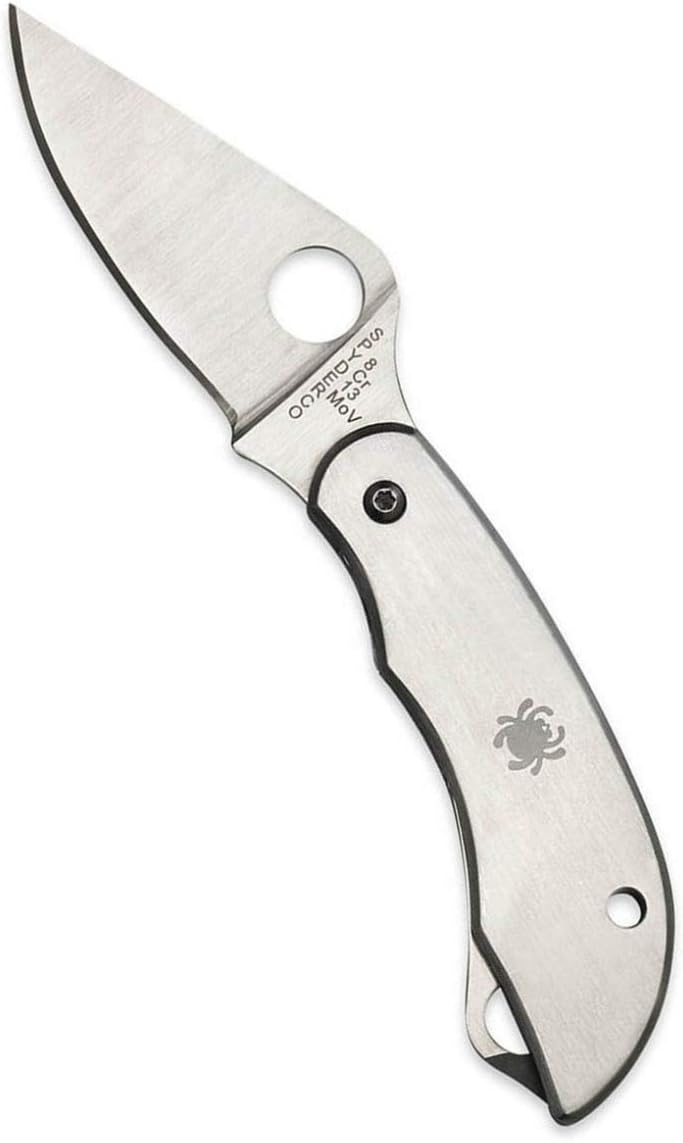 Spyderco ClipiTool Multi-Functional Stainless Steel Utility Pocket Knife with 2" Steel Blade and Screwdriver/Bottle Opener - PlainEdge - C175P