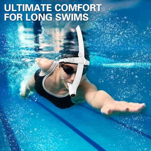 Greatever Swim Snorkel for Lap Swimming, Detachable Portable Swim Training Snorkel, Silicone Adjustable Headband, One Way Exhaust Valve, Unisex-Adult