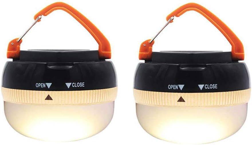 2 Pack LED Lantern Portable Camping Lights Outdoor Tent Light Hanging Camping Lamp with 5 Modes, Restractable Hook for Adults and Kids